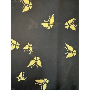 Black Vintage Scarf Gold Butterflies